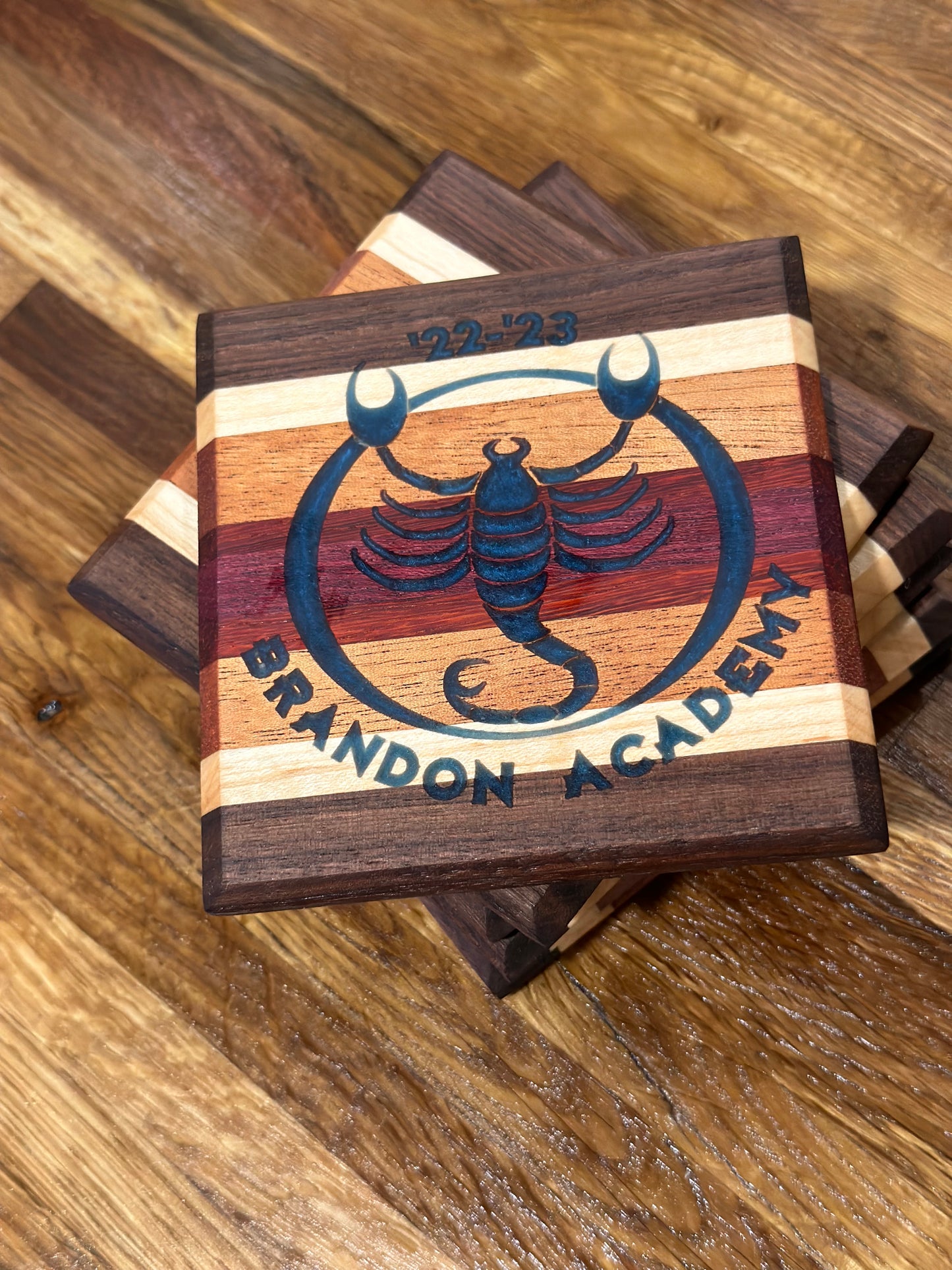 Wooden Coasters  with optional custom epoxy inlay