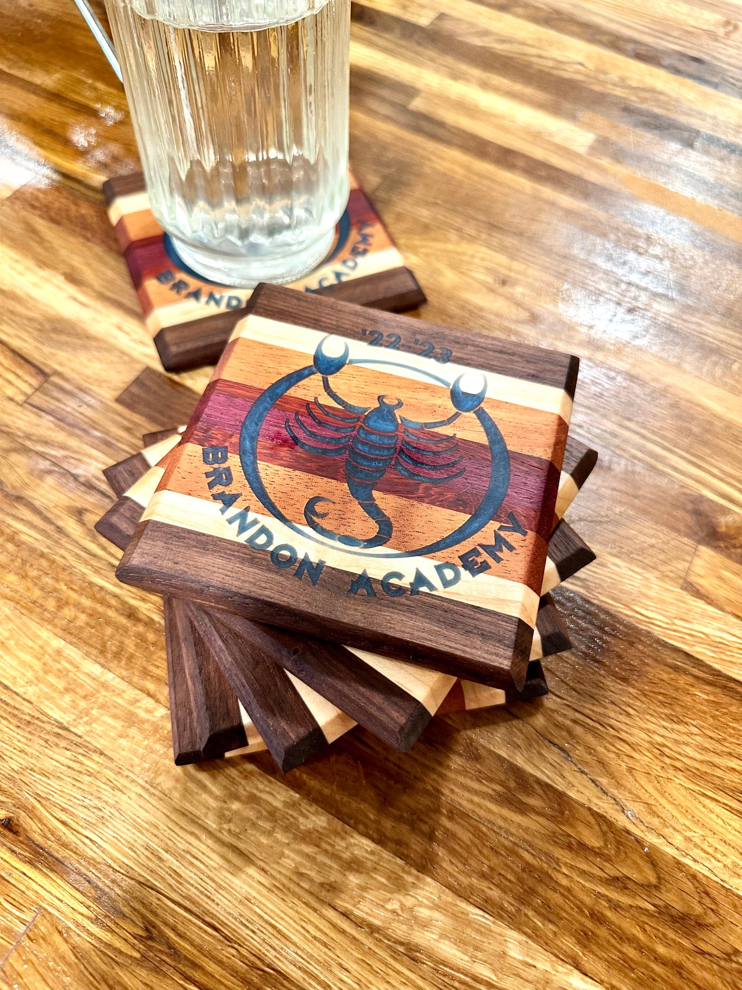 Wooden Coasters  with optional custom epoxy inlay